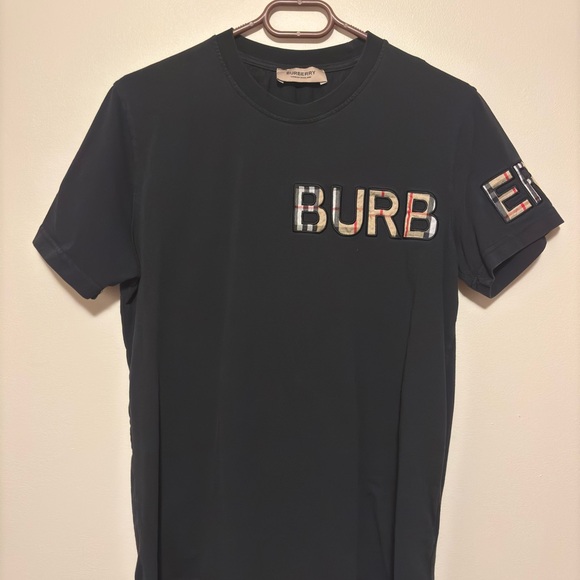 COPY - Burberry Black Short Sleeve Tee with Reflective Branding